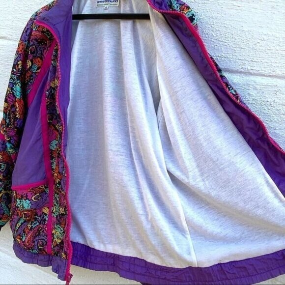 Vintage 90s Westbound Sport Paisley Full Zip Windbreaker Track Jacket - Picture 12 of 13